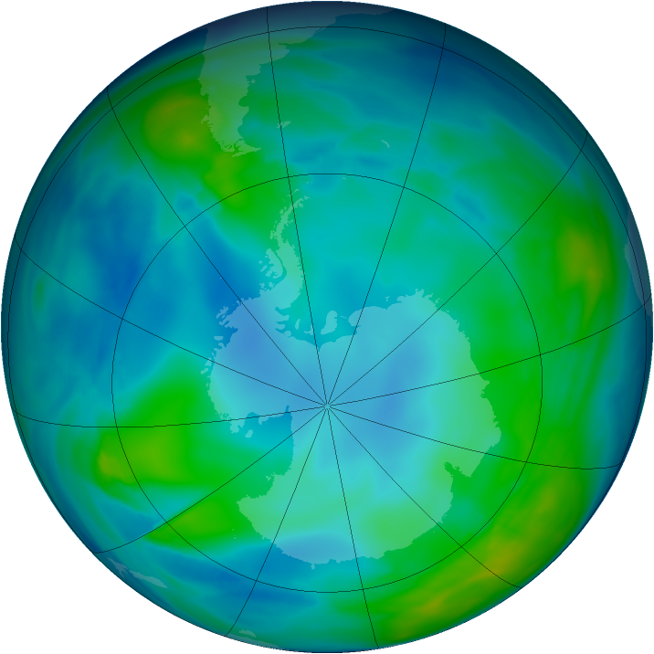 Antarctic ozone map for 16 May 2005